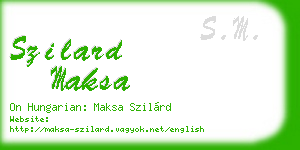 szilard maksa business card
